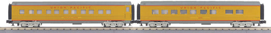 *PRE-ORDER* MTH RailKing # 30-68315 O Gauge Union Pacific 2-Car 60’ Streamlined Sleeper/Diner (ETA 2027)