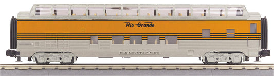 *PRE-ORDER* MTH RailKing # 30-68321 O Gauge Denver & Rio Grande 60’ Streamlined Full-Length Vista Dome Car - Elk Mountain View (ETA 2027)