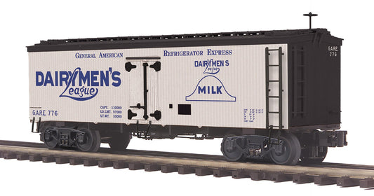 MTH Premier # 20-94835 O Scale Dairymen's League Milk 36’ Woodsided Reefer Car