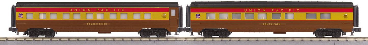 *PRE-ORDER* MTH RailKing # 30-68323 O Gauge Union Pacific 2-Car 60’ Streamlined Sleeper/Diner (ETA 2027)