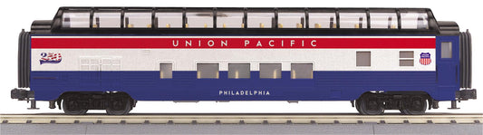 *PRE-ORDER* MTH RailKing # 30-68329 O Gauge Semiquincentennial 60’ Streamlined Full-Length Vista Dome Car - Philadelphia (ETA 2027)