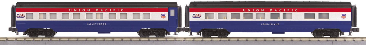 *PRE-ORDER* MTH RailKing # 30-68327 O Gauge Semiquincentennial 2-Car 60’ Streamlined Sleeper/Diner (ETA 2027)