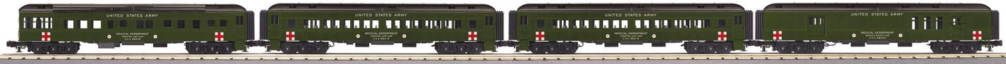*PRE-ORDER* MTH RailKing # 30-69392 O Gauge U.S. Army 4-Car 60’ Madison Passenger Set (ETA 2027)
