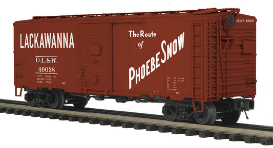 *PRE-ORDER* MTH # 20-99598 O Scale Premier Lackawanna 40’ AAR Box Car Rd # 49038 - ETA 2027