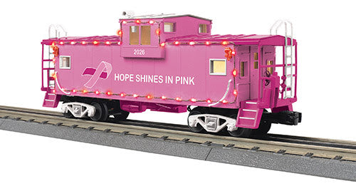 *PRE-ORDER* E-Z Catch Custom MTH RailKing # 30-77440 O Gauge Cancer Awareness Extended Vision Caboose with LED Lights Rd # 2026