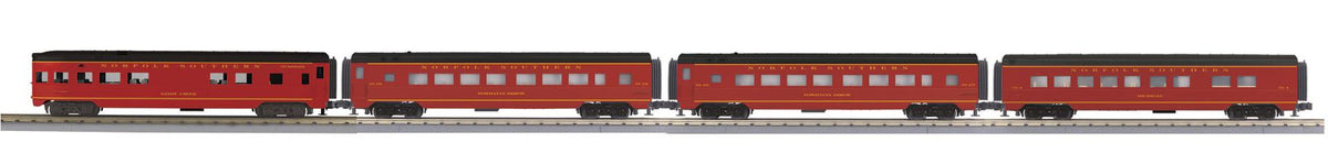 *PRE-ORDER* MTH RailKing # 30-68330 Norfolk Southern 4-Car 60’ Streamlined Passenger Set O Gauge - ETA 2027