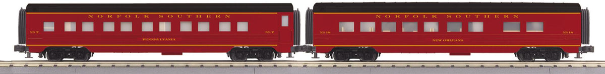 *PRE-ORDER* MTH RailKing # 30-68331 Norfolk Southern 2-Car 60’ Streamlined Sleeper/Diner O Gauge - ETA 2027