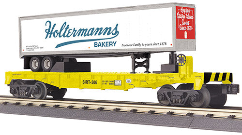 *PRE-ORDER* E-Z Catch Custom MTH # 30-78603 SIRT O Gauge Flat Car # 509 w/ HOLTERMANNS BAKERY Trailer  (ETA Late 2026)