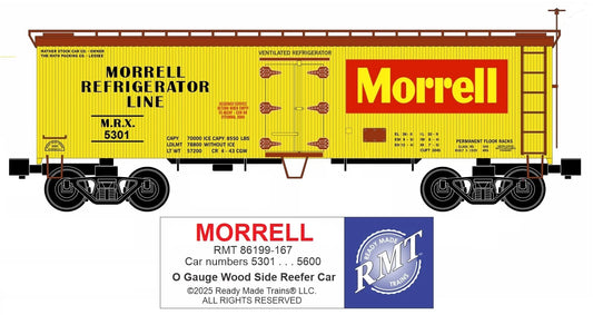 RMT 86199-167 O Gauge 36’ Woodside Reefer Car MORRELL