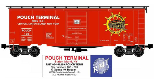 *PRE-ORDER* Special Run RMT 964-99289 O Gauge 40' Boxcar POUCH TERMINAL STATEN ISLAND NEW YORK - ETA 2027