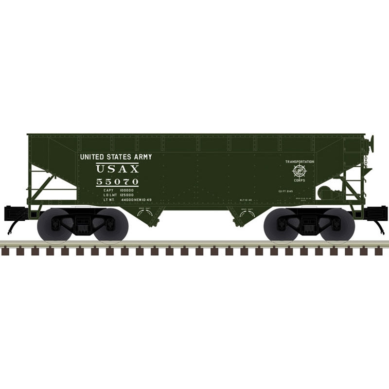 *PRE-ORDER* Atlas O Premier # 3003155 US Army Coal 2 Bay Offset Hopper - Choose Rd # 55070, 55072, 55075, 55076 - 3RL (ETA 2027)
