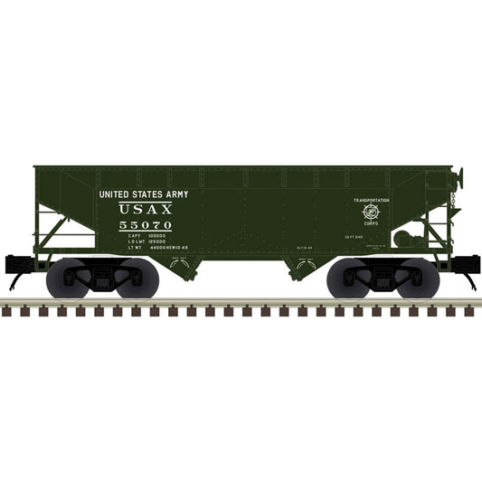 *PRE-ORDER* Atlas O Premier # 3003155 US Army Coal 2 Bay Offset Hopper - Choose Rd # 55070, 55072, 55075, 55076 - 3RL (ETA 2027)
