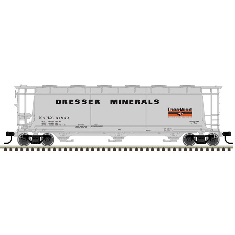 *PRE-ORDER* Atlas O Master # 3003232 Dresser Minerals 3-BAY CYLINDRICAL HOPPER Rd # 51860, or 51877 - 3RL (ETA 2027)