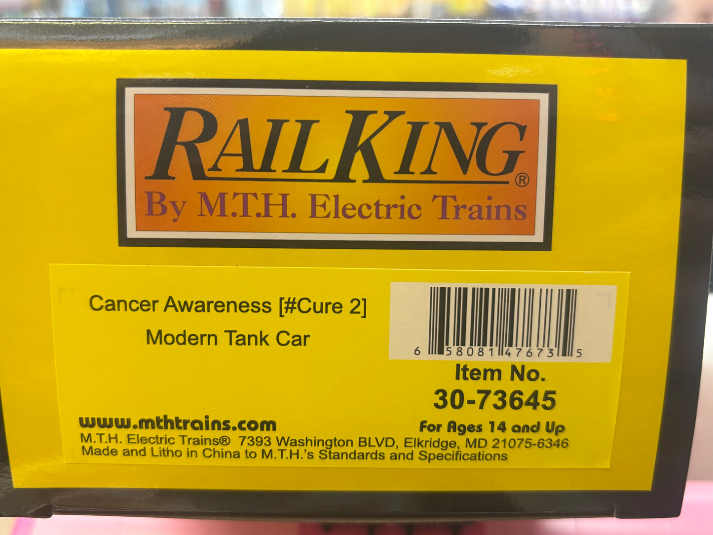 E-Z Catch Custom Cancer Awareness MTH Railking Cure 2 Modern Tank Car