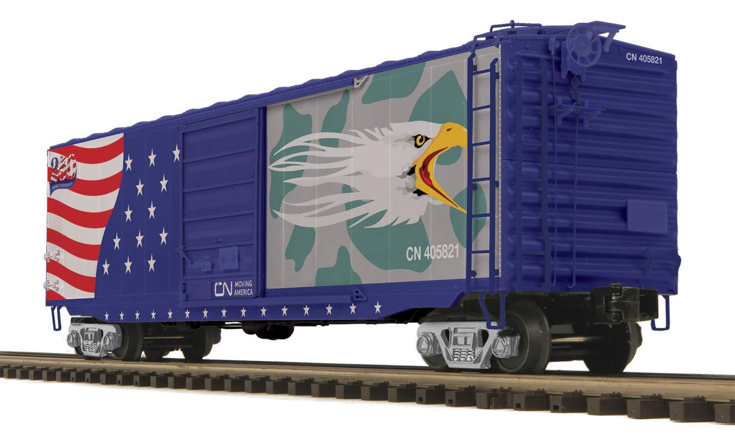 *PRE-ORDER* MTH Premier # 20-99563 O Scale Canadian National Screaming Eagle 50’ Ps-1 Box Car # 405821, 405843 w/ Pullman Standard Door - (ETA 2027)