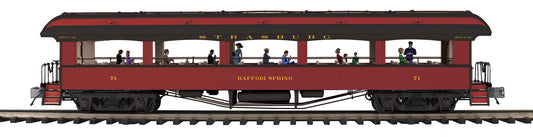 *Pre Order* (ETA Nov 2026) MTH O Scale Premier # 20-62188 Strasburg 64’ Open Air Woodsided Coach Car 71 Daffodil Spring