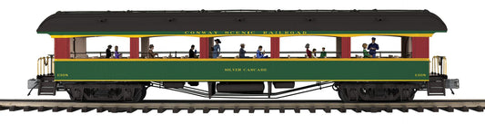 *Pre Order* (ETA Nov 2026) MTH O Scale Premier # 20-62191 Conway Scenic Railroad 64’ Open Air Woodsided Coach Car 1308 Silver Cascade