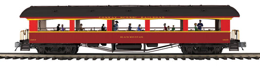 *Pre Order* (ETA Nov 2026) MTH O Scale Premier # 20-62192 Conway Scenic Railroad 64’ Open Air Woodsided Coach Car 1557 Black Mountain