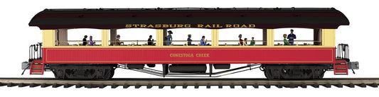 *Pre Order* (ETA Nov 2026) MTH O Scale Premier # 20-62189 Strasburg 64’ Open Air Woodsided Coach Car Conestoga Creek