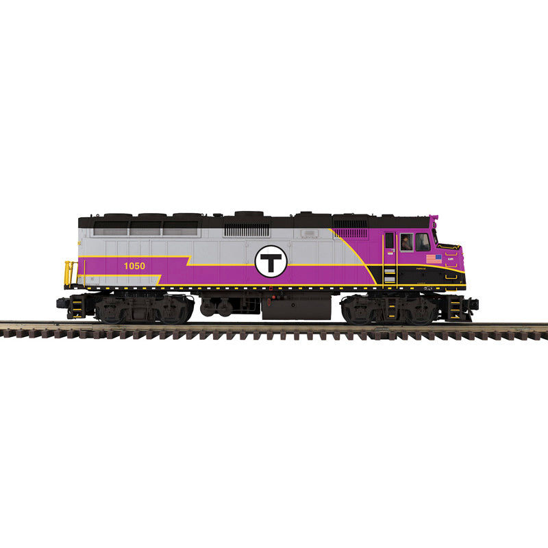 PRE-ORDER Atlas O Premier #30138751 F40PH LOCOMOTIVE MBTA (New Scheme) #1050 (SILVER/BLACK/PURPLE/YELLOW) - 3RL