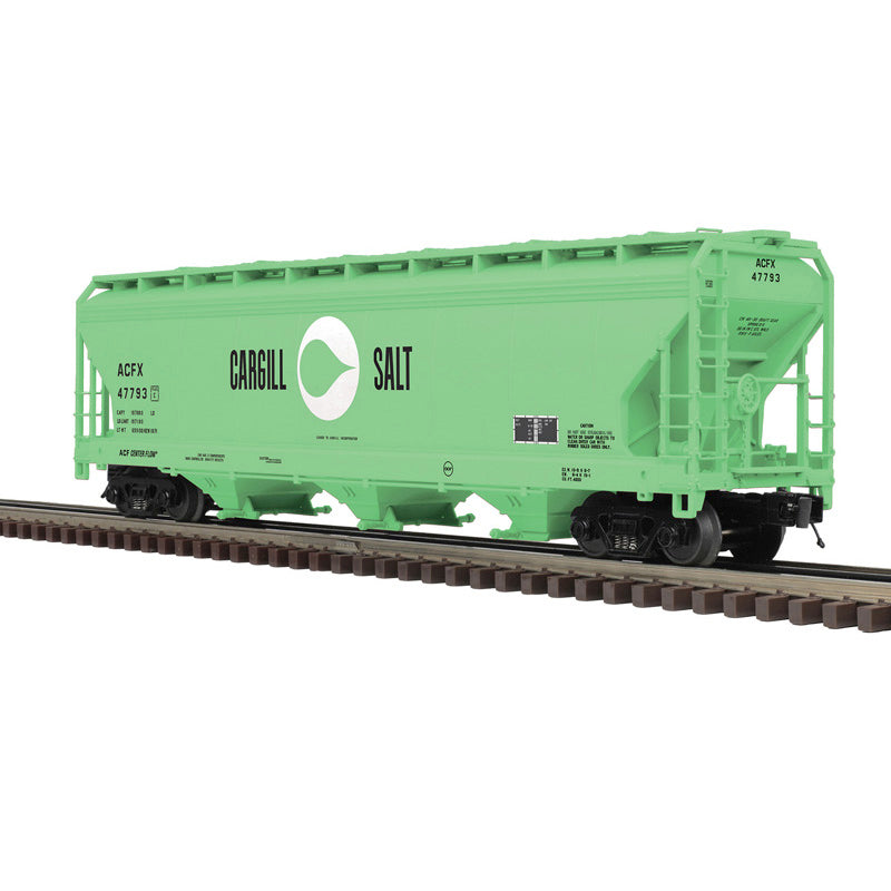 PRE-ORDER Atlas O Premier #3003095 3-BAY CENTERFLOW HOPPER CARS CARGILL SALT Choose Rd # 47793 or 47829 (GREEN/WHITE/BLACK) - 3RL