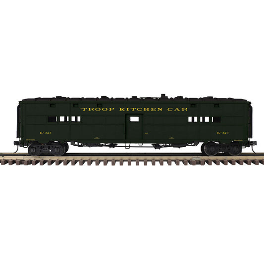 PRE-ORDER ATLAS MASTER O  #3007728 TROOP CAR KITCHEN CAR Choose Rd # K-323, K-379, K-408, K-470 (GREEN/GOLD) - 3RL