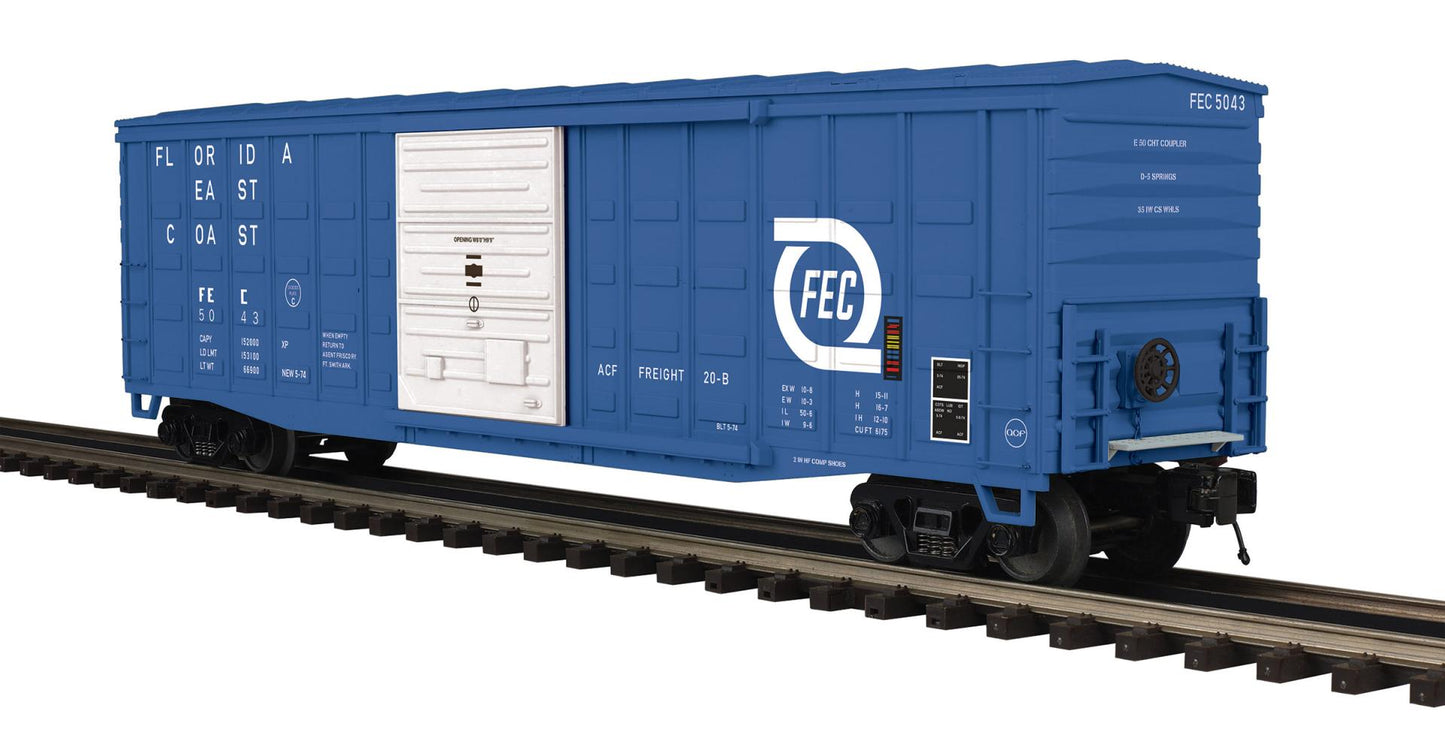*PRE-ORDER* MTH # 20-99566 O Scale Premier Florida East Coast 50’ Waffle Box Car Rd # 5046 - ETA March 2027