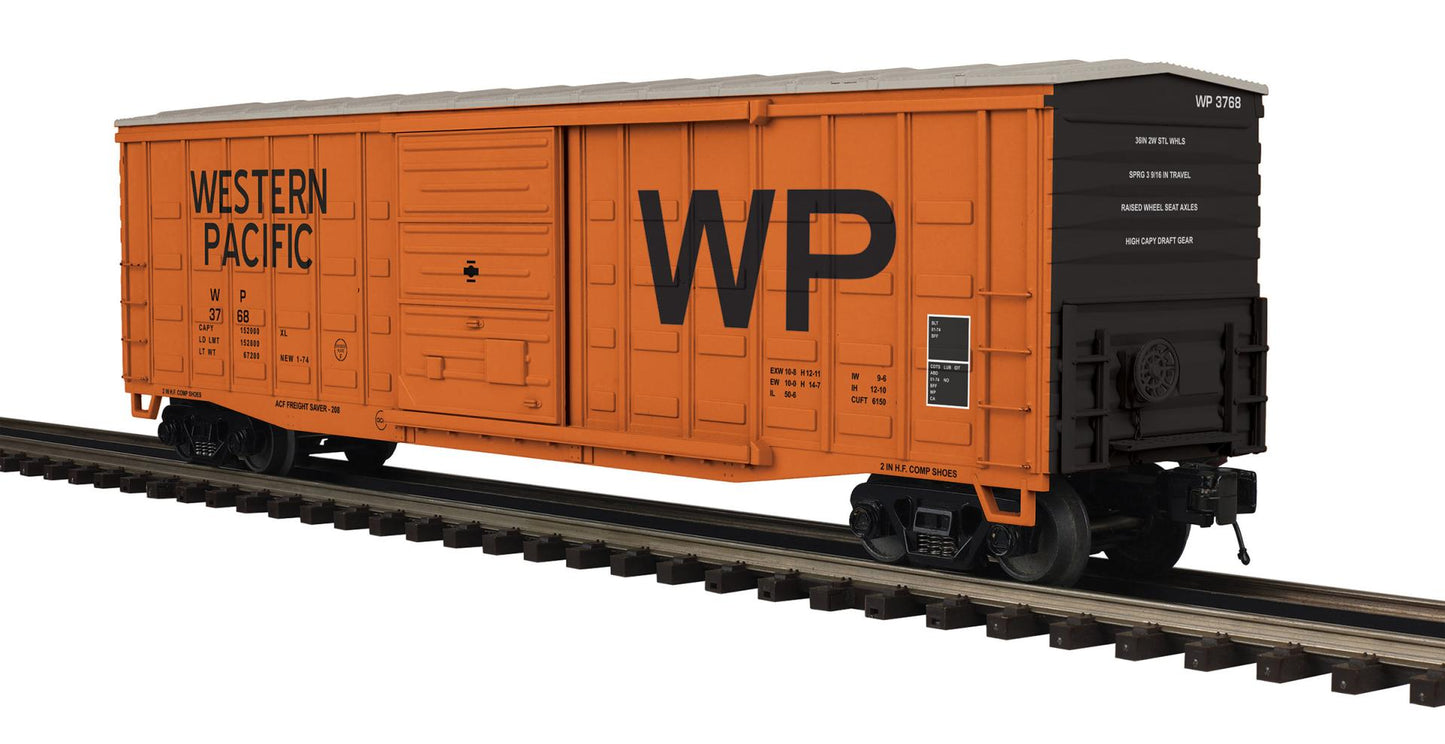 *PRE-ORDER* MTH # 20-99572 O Scale Premier Western Pacific 50’ Waffle Box Car Rd # 3774 - ETA March 2027