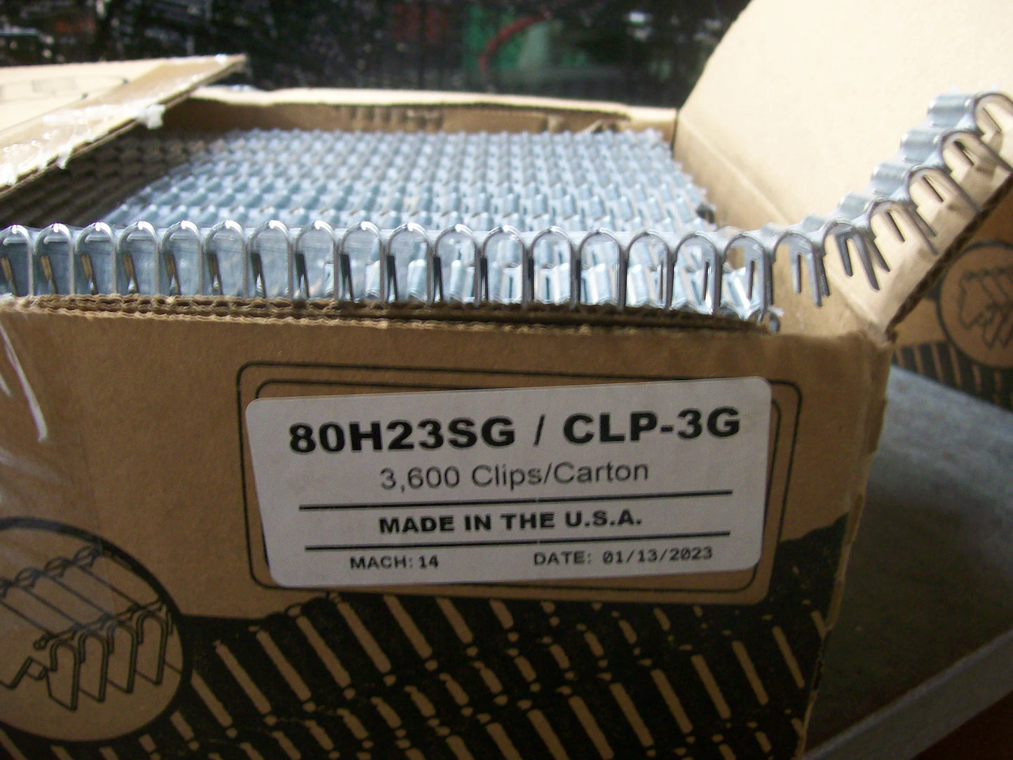 Encore Hartco # CLP-3G ( Galvanized )  Clips 3600 per box ( USA Made )