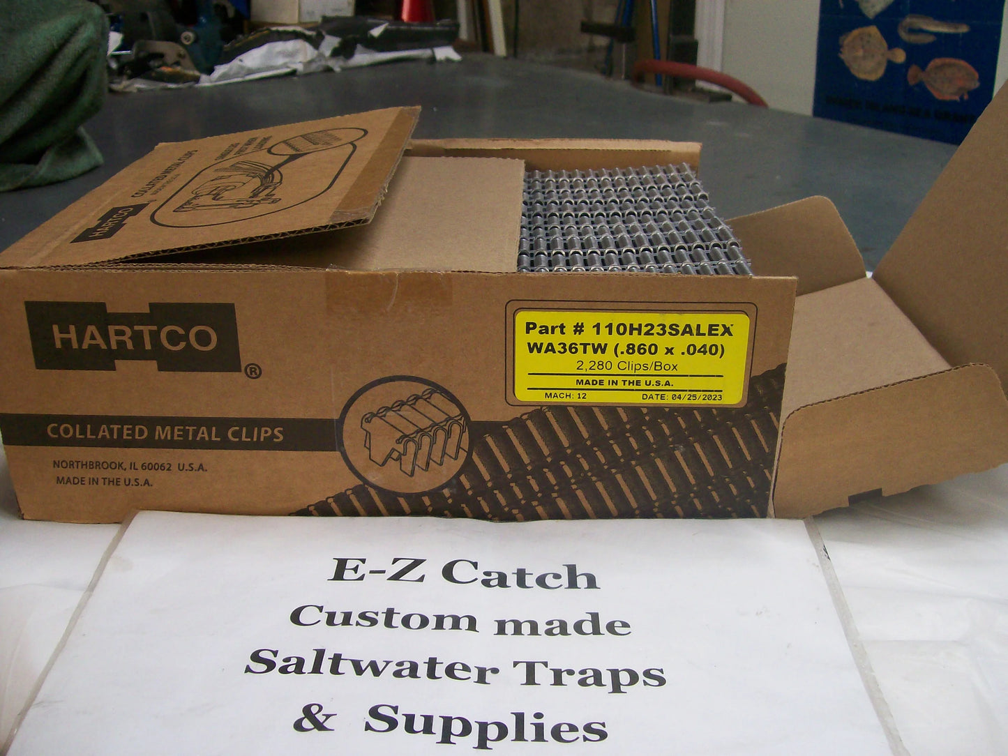 Encore Hartco # 110H23-Salex ( WA36-TW ) Aluminum Clips 2280 clips per box..