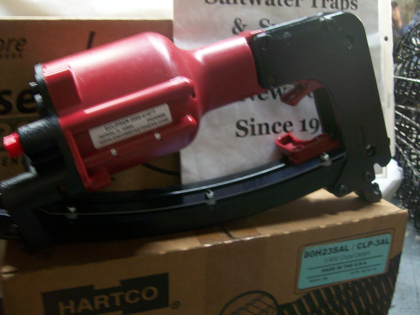 Encore Hartco Eclipser ( Red Version ) 2000-4157T Clinch Clip Tool w/ Box of CLP-3AL Clips ( 3600pcs )