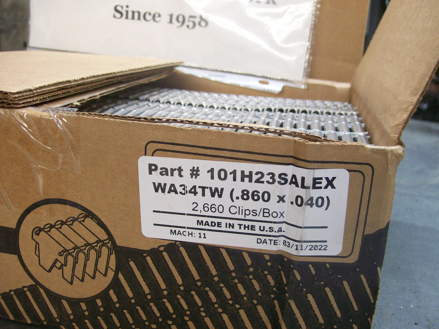 Encore Hartco ALEX Aluminum Tapered Clip 101H23SALEX ( 2660 clips per box )( WA34TW )