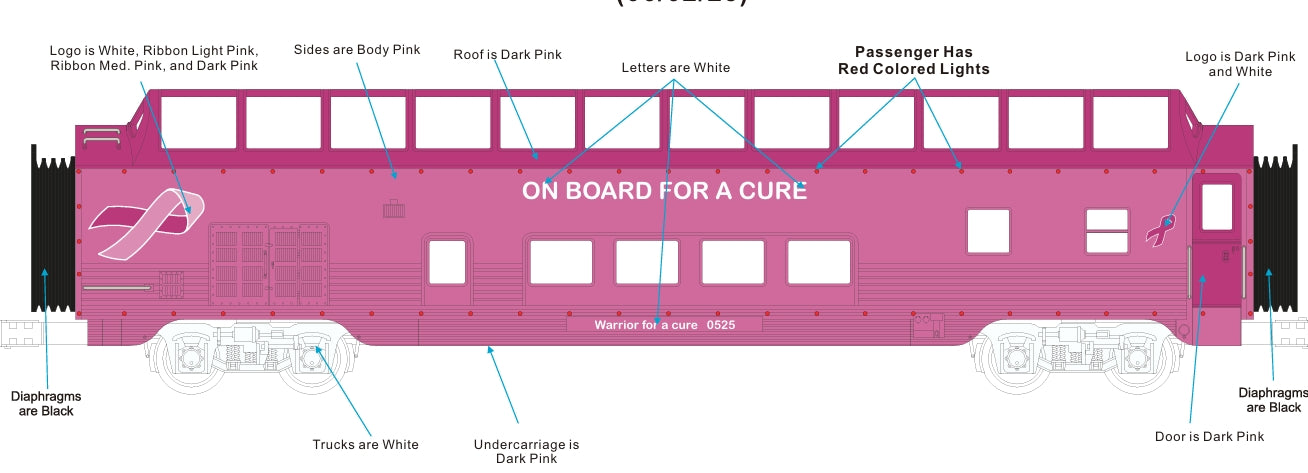 ( ETA November 2025 ) Cancer Awareness 60’ Streamlined Passenger w/ Red LED’s -Full Dome Vista (30-68297