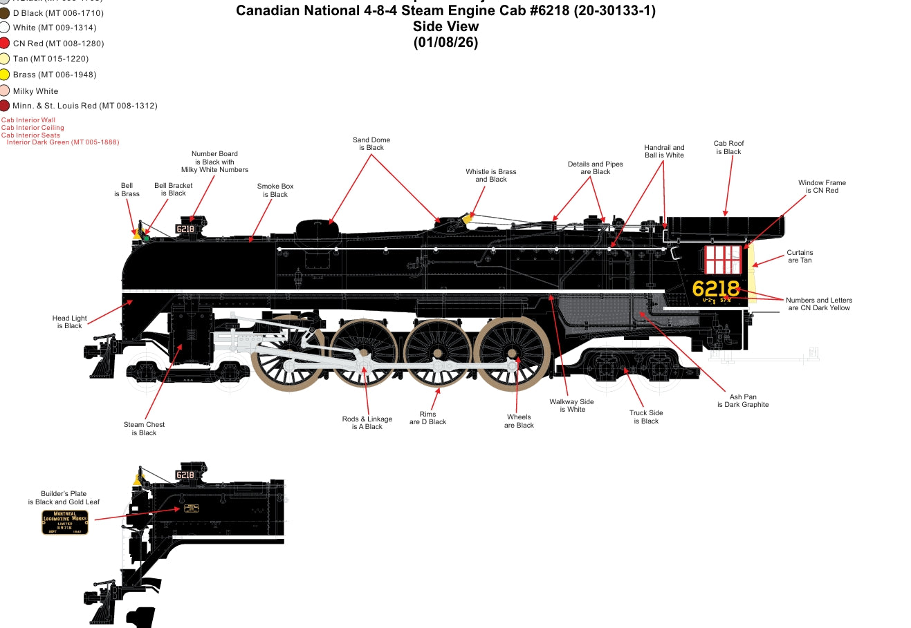 Pre-Order ETA June 2026 MTH Premier Canadian National 4-8-4 Steam Engine (Cab #6218) 20-30133-1