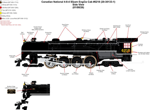 Pre-Order ETA June 2026 MTH Premier Canadian National 4-8-4 Steam Engine (Cab #6218) 20-30133-1