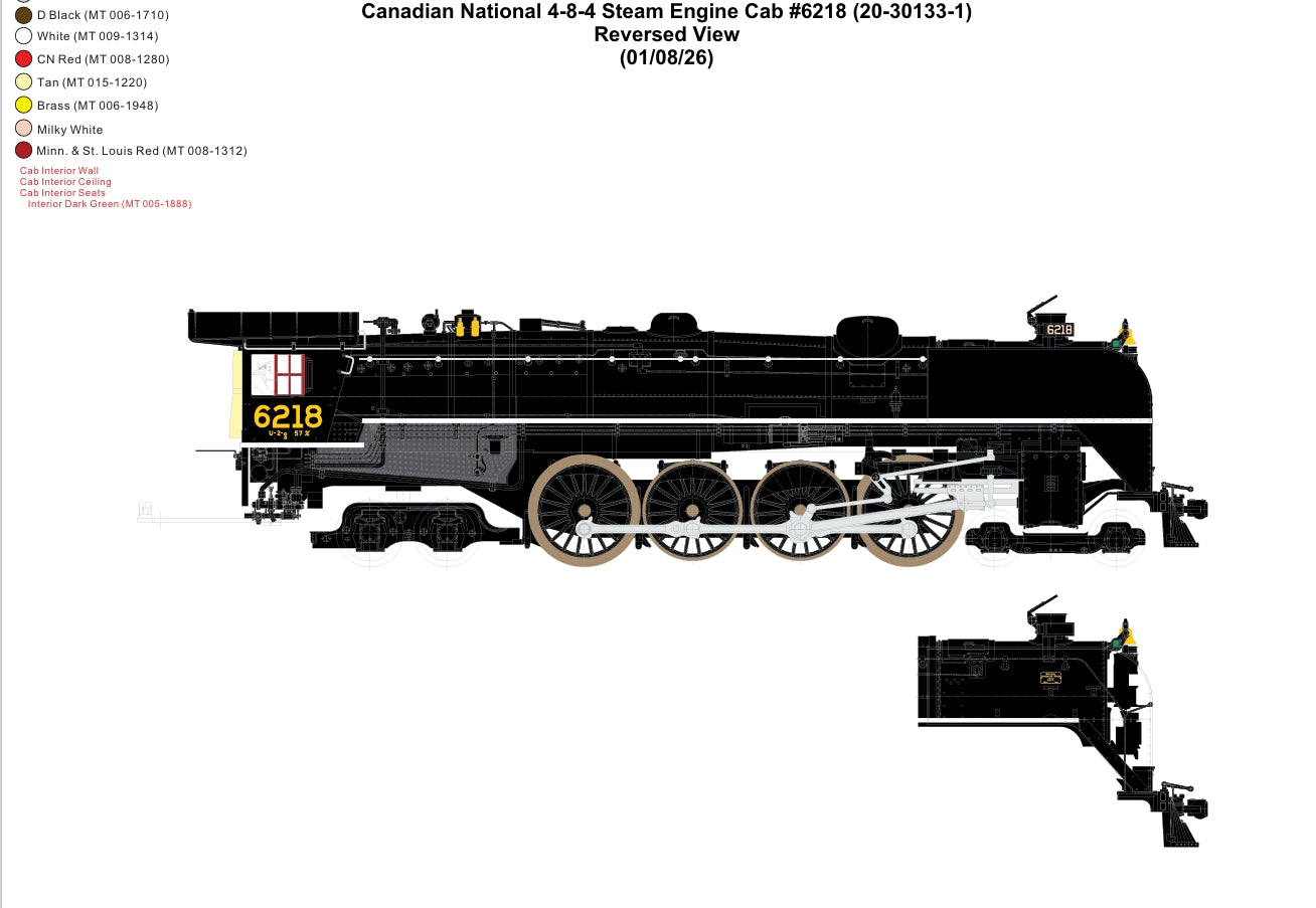 Pre-Order ETA June 2026 MTH Premier Canadian National 4-8-4 Steam Engine (Cab #6218) 20-30133-1