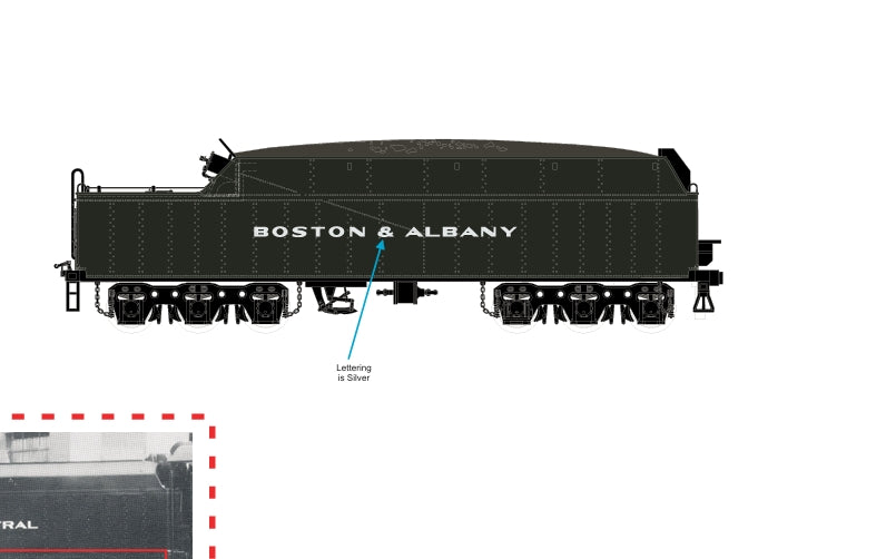 E-Z Catch Custom Run MTH Premier # 20-30156-1 Boston & Albany 4-8-2 Mohawk L-3a Cab #3004 (ETA Early 2027)