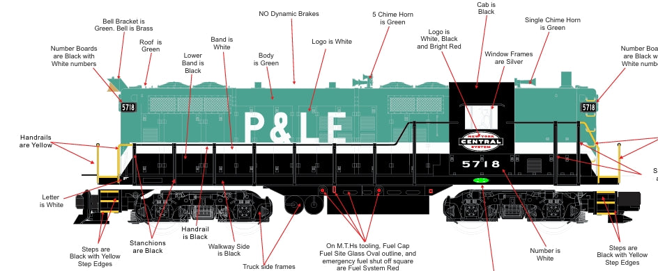 Pre-Order, ETA Late 2025/ Early 2026 MTH Premier O Scale # 20-22021-1 ( Exclusive Custom Run ) Pittsburgh & Lake Erie GP-7 Diesel