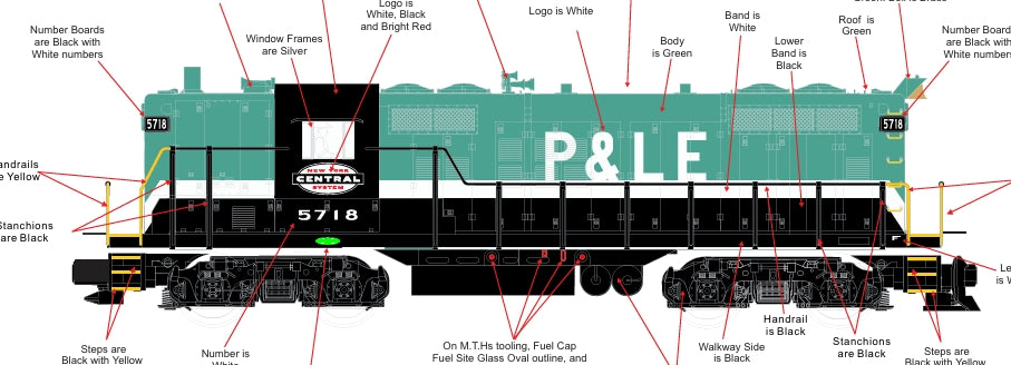 Pre-Order, ETA Late 2025/ Early 2026 MTH Premier O Scale # 20-22021-1 ( Exclusive Custom Run ) Pittsburgh & Lake Erie GP-7 Diesel