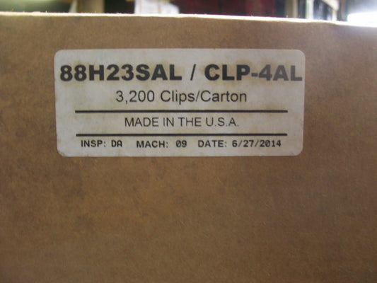 Encore Hartco # CLP-4-AL Aluminum Hartco Clips ( 88H23SAL ) 3200 PCS PER BOX