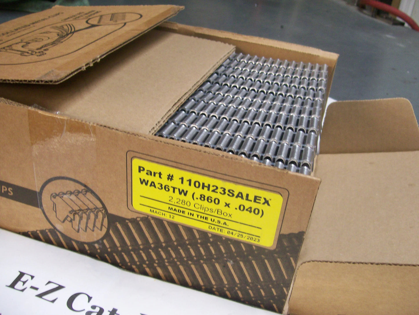 Encore Hartco # 110H23-Salex ( WA36-TW ) Aluminum Clips 2280 clips per box..