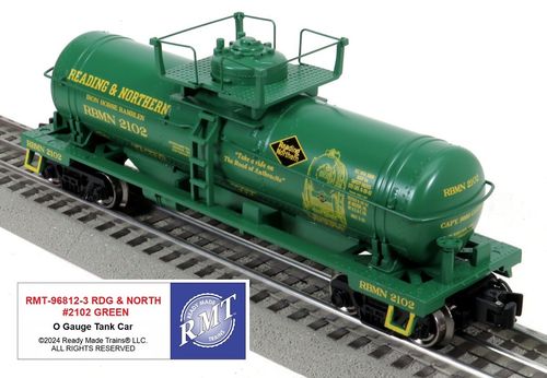 RMT # 96812-3 Reading & Northern ( Car # 2102 - Green ) Single Dome Tank Car