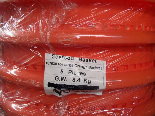 E-Z Catch 5-Pack ( PICK UP ONLY ) # 37030 Large Plastic Orange Crab & Fish Baskets