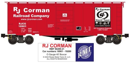 RMT # 96499-21 RJ Corman Railroad Storm Team Response 40' PS-1 Boxcar