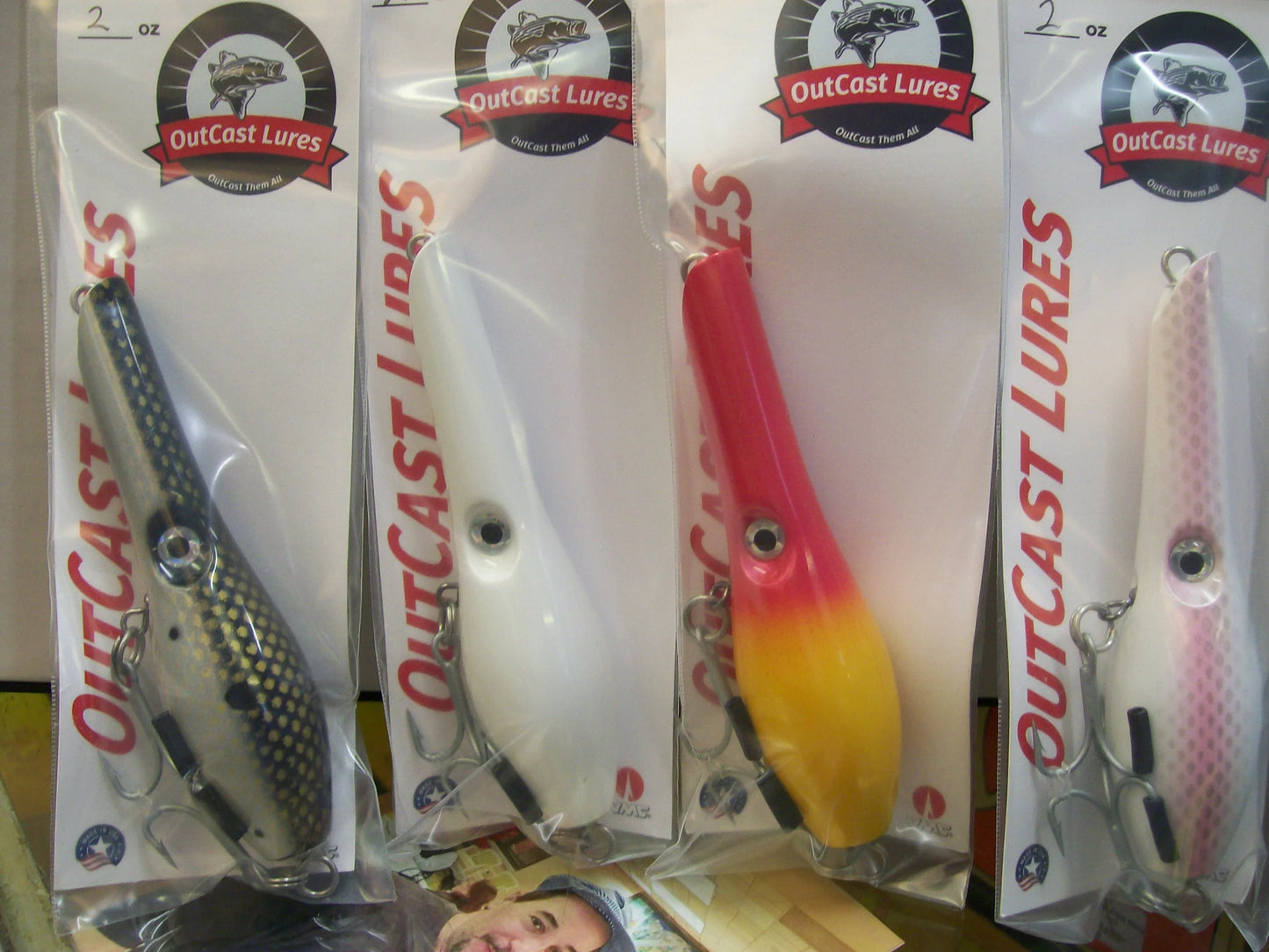 OutCast Custom Wooden Lures ( Pencil Popper's ) ( Hybrid Version ) Two plus ounce's ( 7 colors )